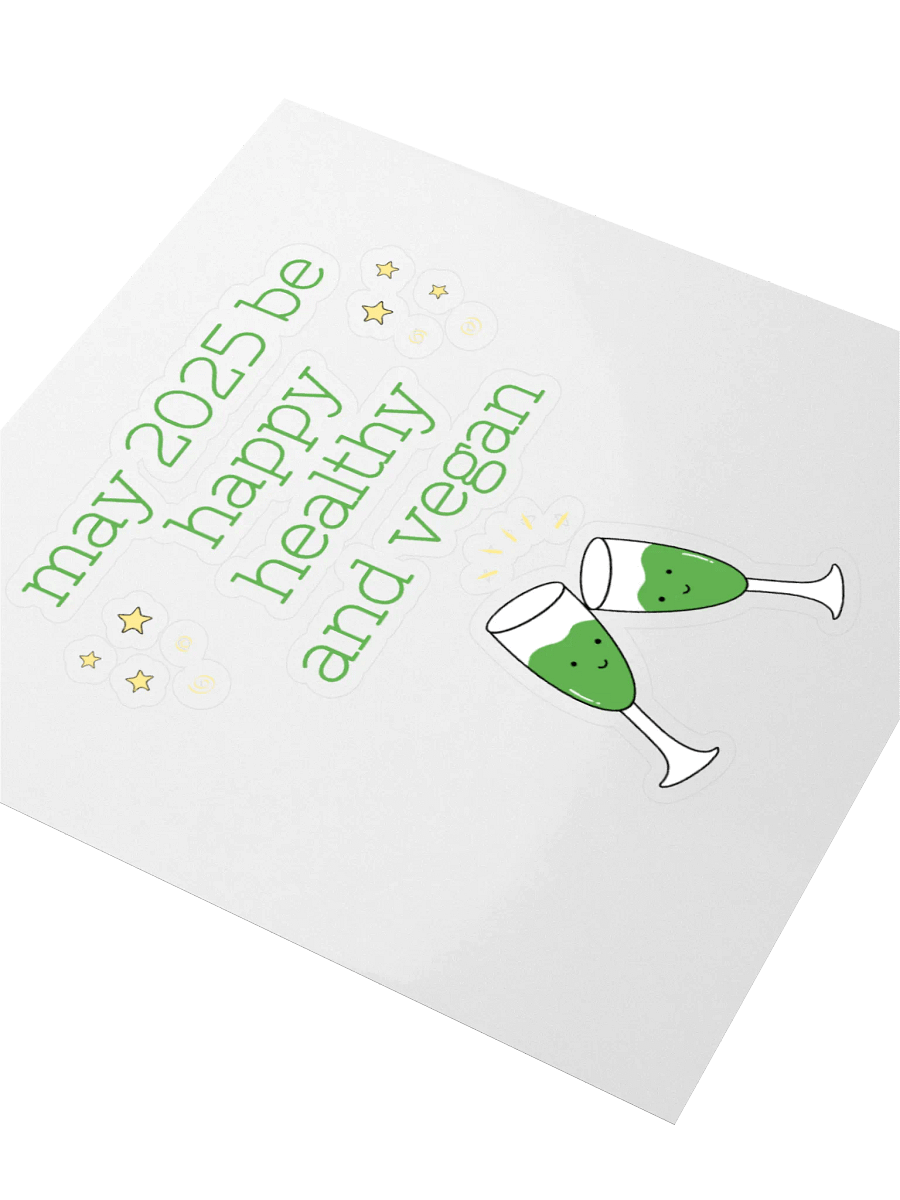 “Happy, Healthy, and Vegan 2025” Fun Sticker product image (3)