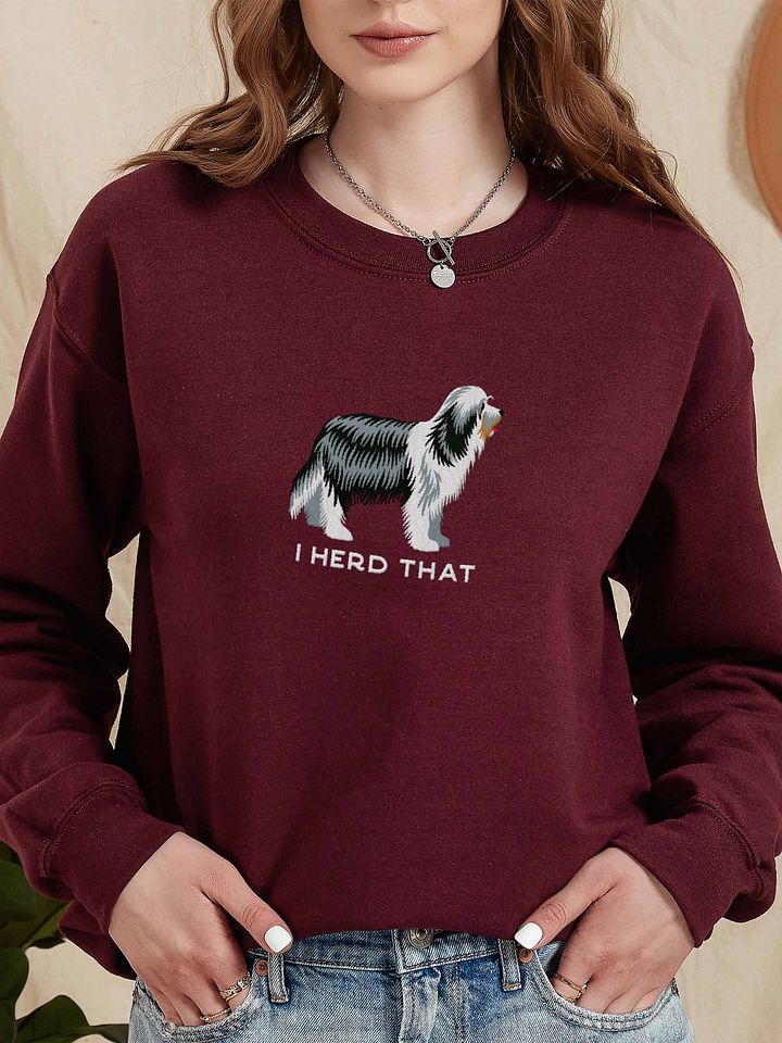 I Herd That Sweatshirt (Embroidered) of a Bearded Collie product image (2)