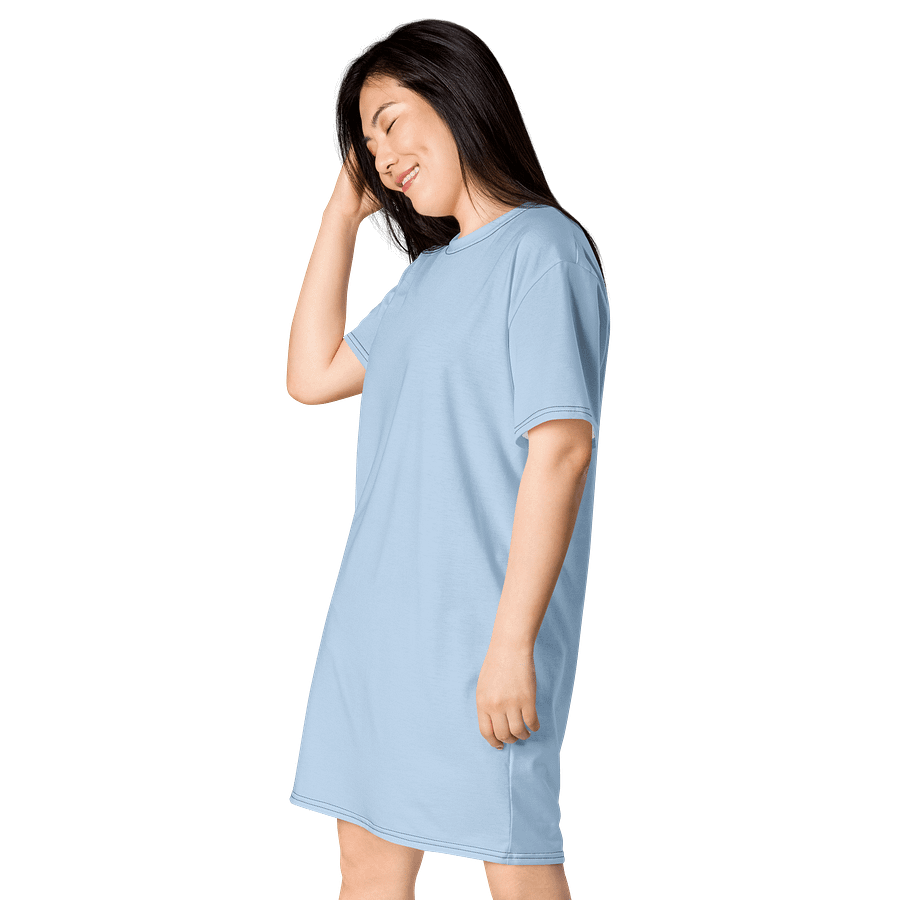 Oversized T-Shirt Dress - Delicate Pattens Blue, Sizes 2XS-6XL product image (3)
