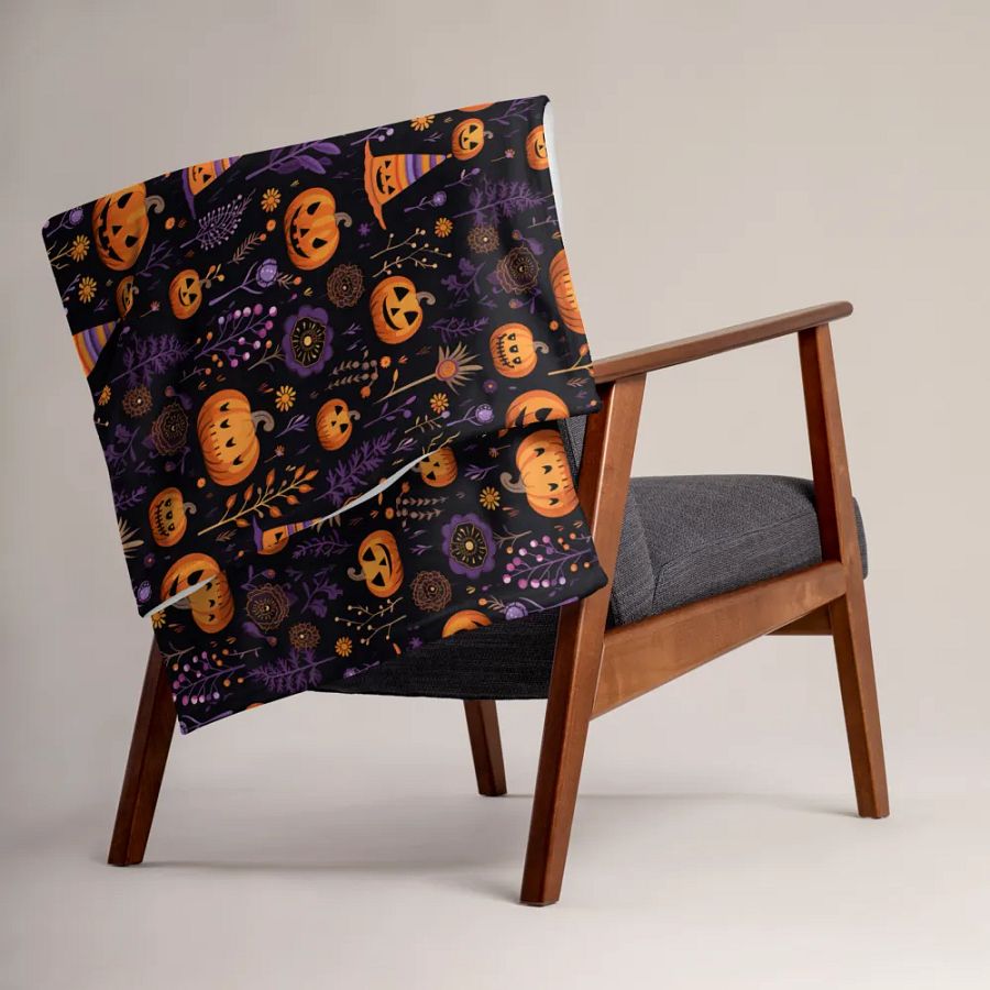 Black And Purple Halloween Blanket product image (3)