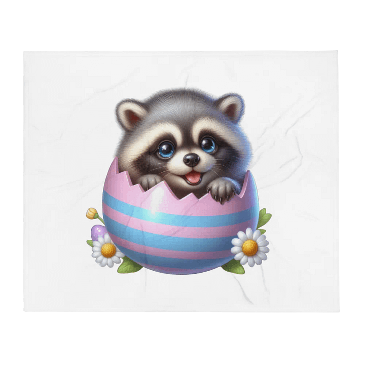Raccoon Easter Egg - Throw Blanket product image (1)