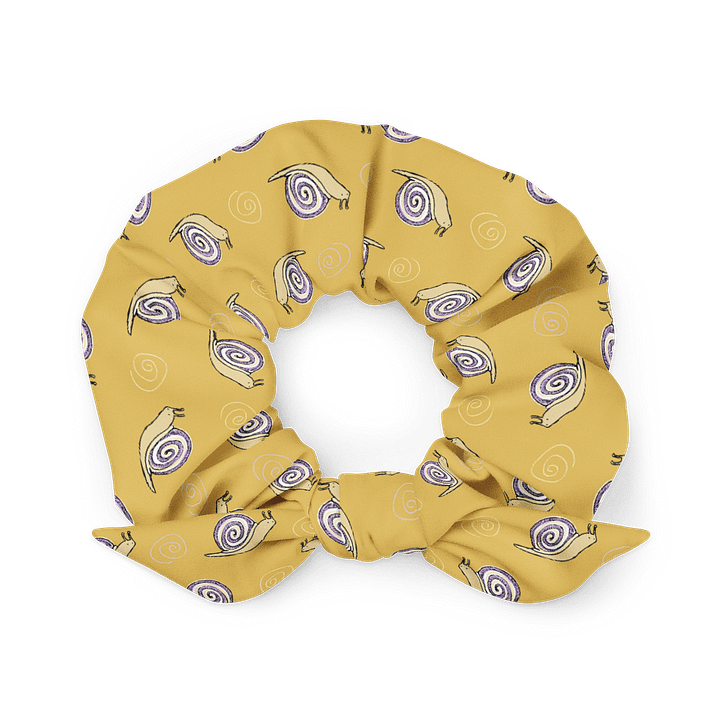Snail Doodle Patterned Scrunchie, Yellow product image (1)
