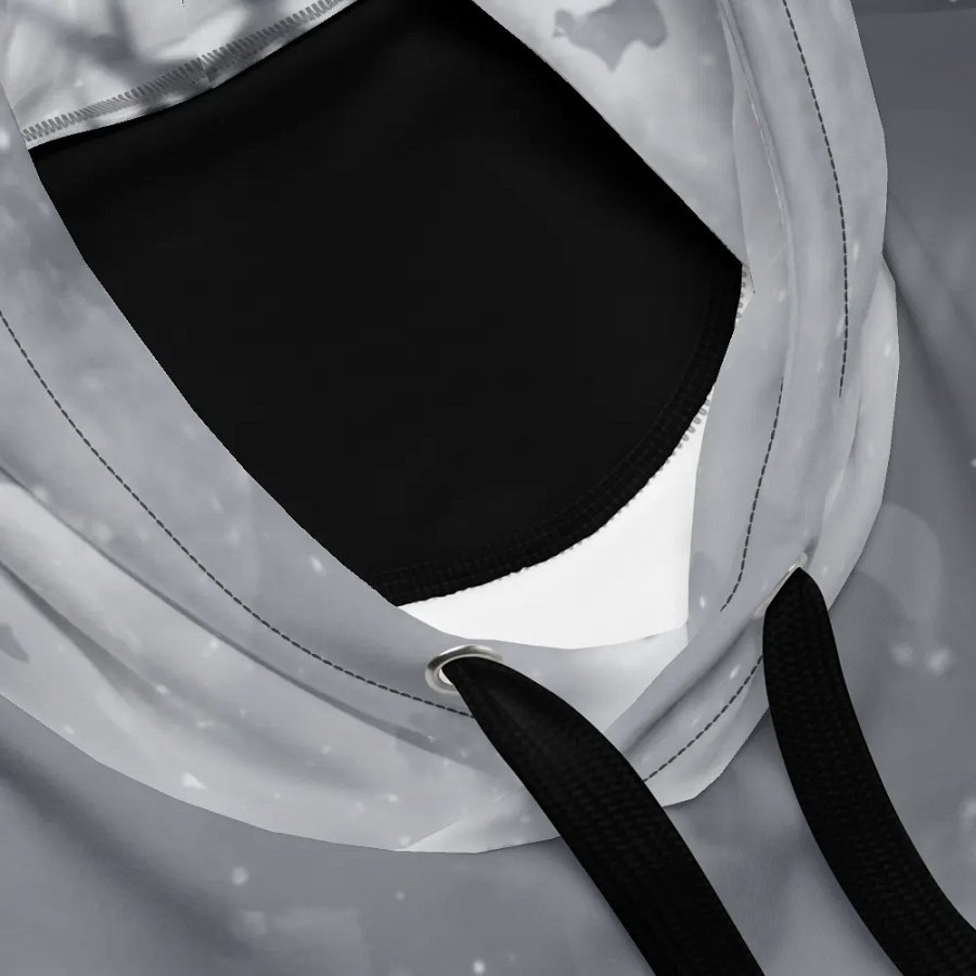 Samurai Artwork Custom all over hoodie B&W product image (5)