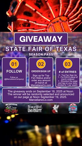 Back at it again with a State Fair of Texas season pass giveaway ‼️PLEASE ENTER ONLY IF YOU RESIDE IN DFW or have plans to go...