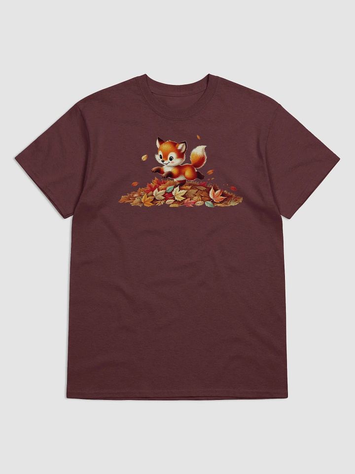Autumn Fox Leaping in Leaves Adult T-Shirt product image (20)