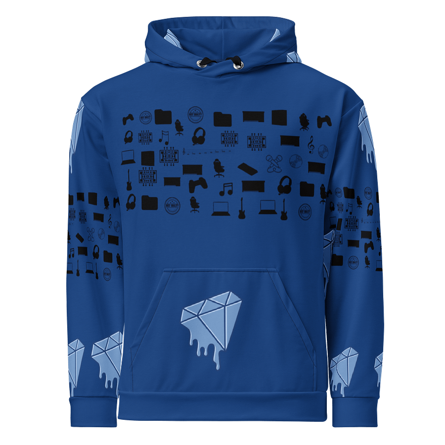 Blue Vlog Academy All-Over Print Recycled Unisex Hoodie product image (1)