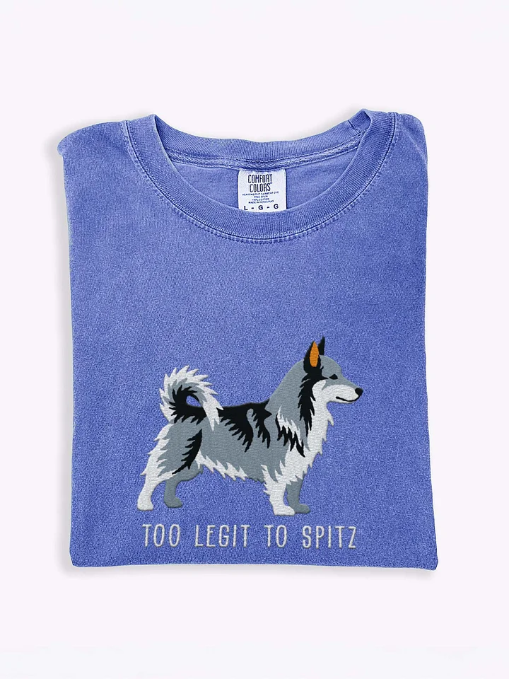 Too Legit to Spitz T-Shirt(Embroidered) of a Swedish Vallhund(Gray) product image (1)
