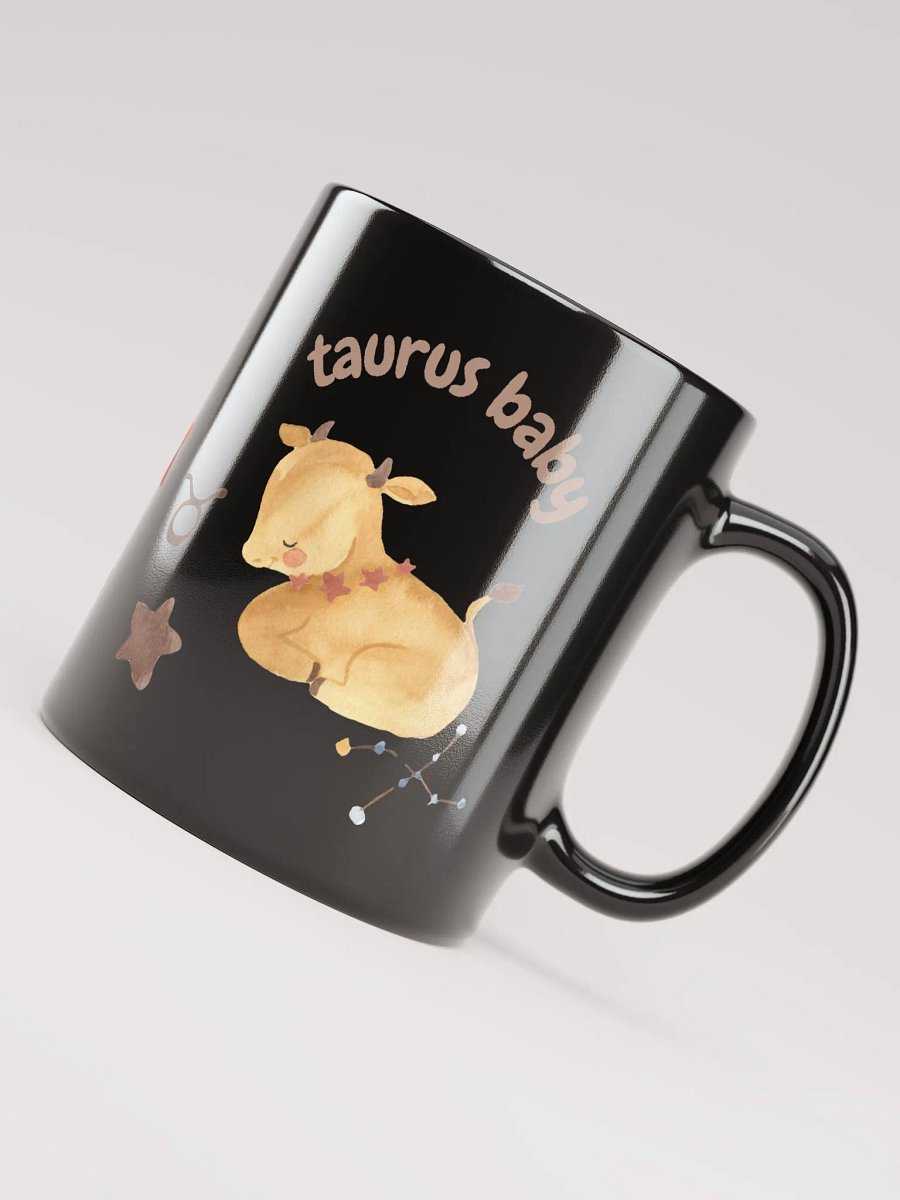 Taurus Baby April 20 – May 20 BLACK GLOSSY MUG Baby Gift, New Baby Gift, Fun Astrology Gift product image (7)