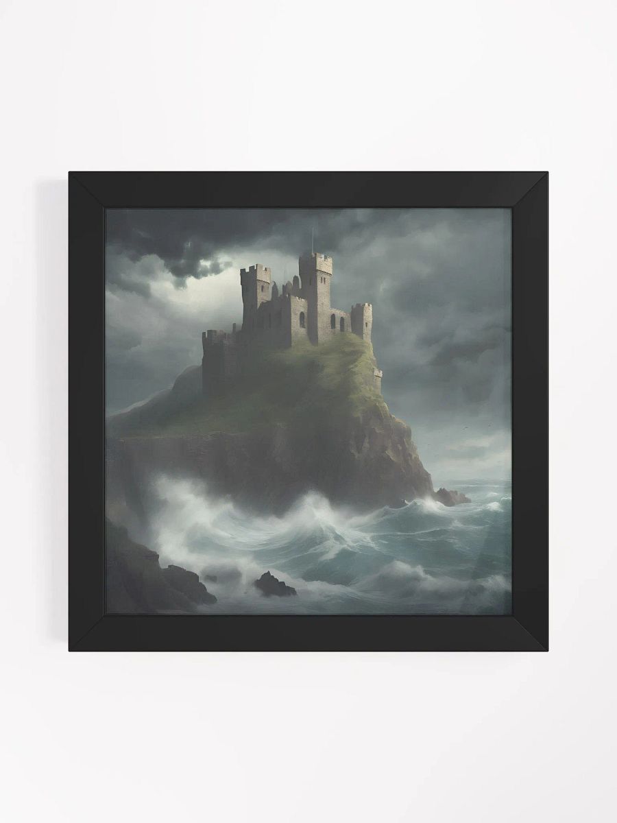 Clifftop Citadel Matte Poster (An illustration of Castle at the top of mountain in island Sea view) product image (3)
