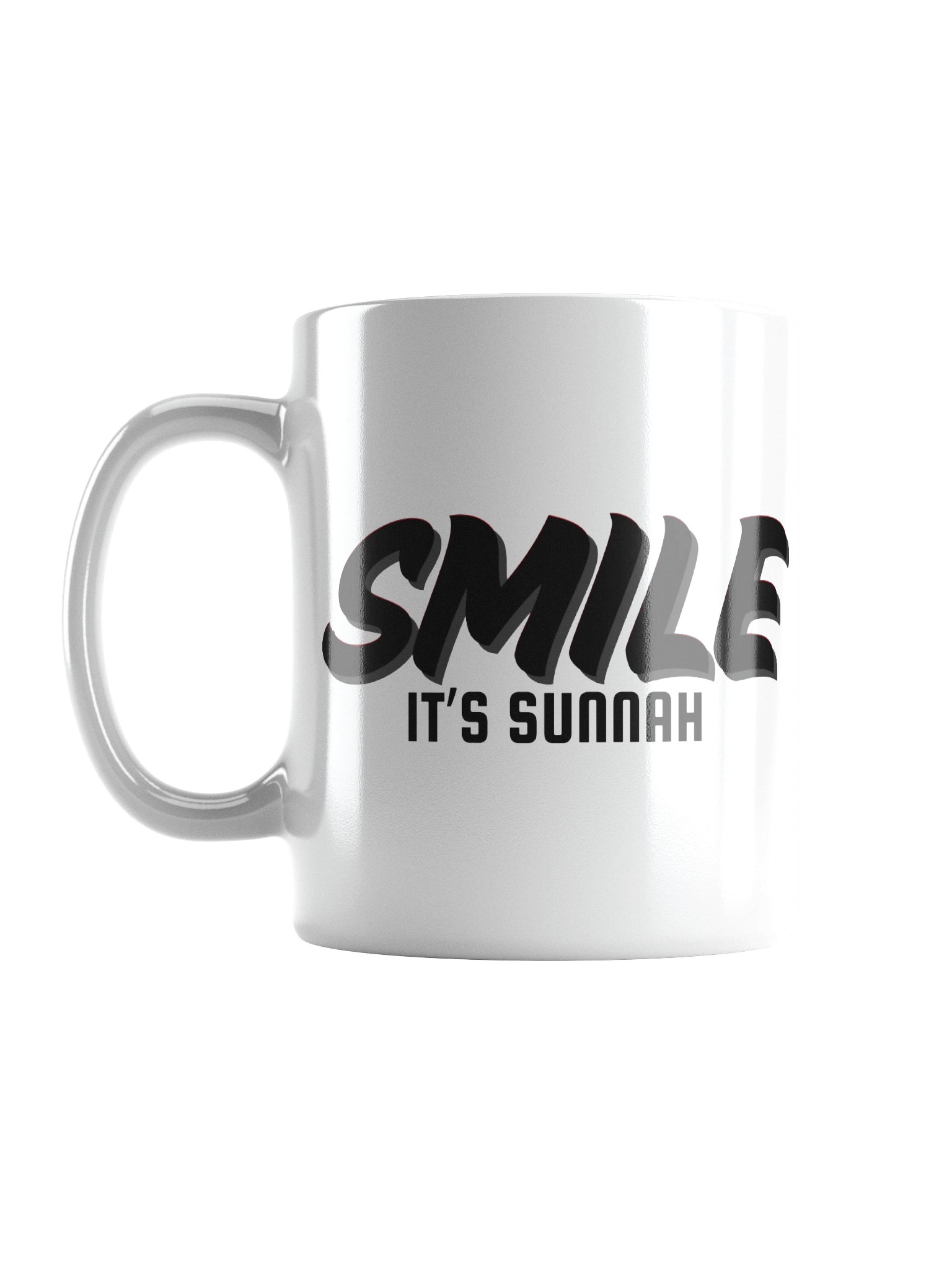 White "Smile It's Sunnah" Mug in Black product image (1)