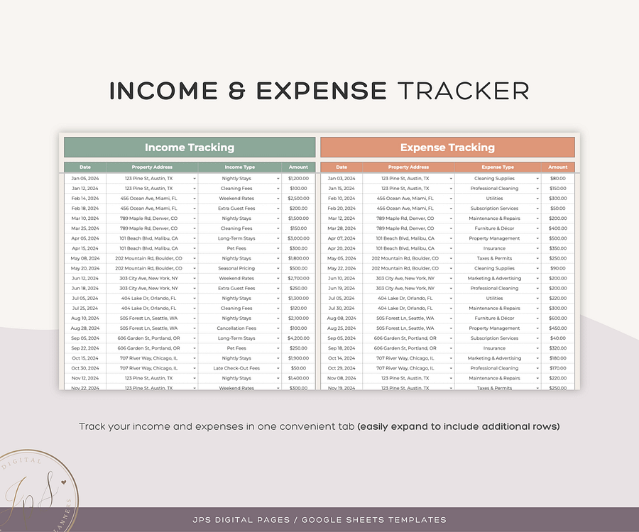 Airbnb Income and Expense Tracker Template | Google Sheets Template product image (4)