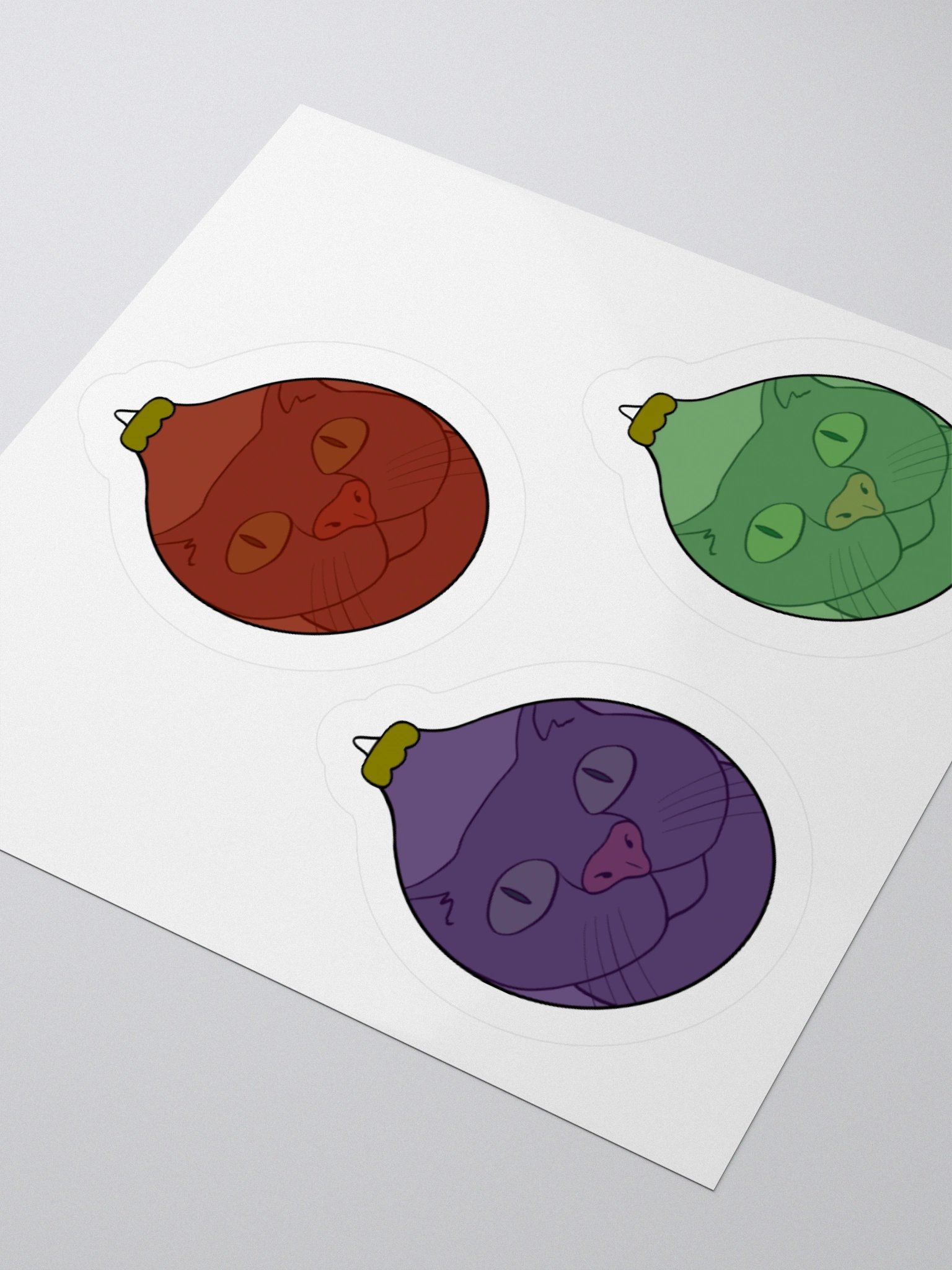 Curious Cat Christmas Kiss Cut Stickers (Mini set) product image (3)