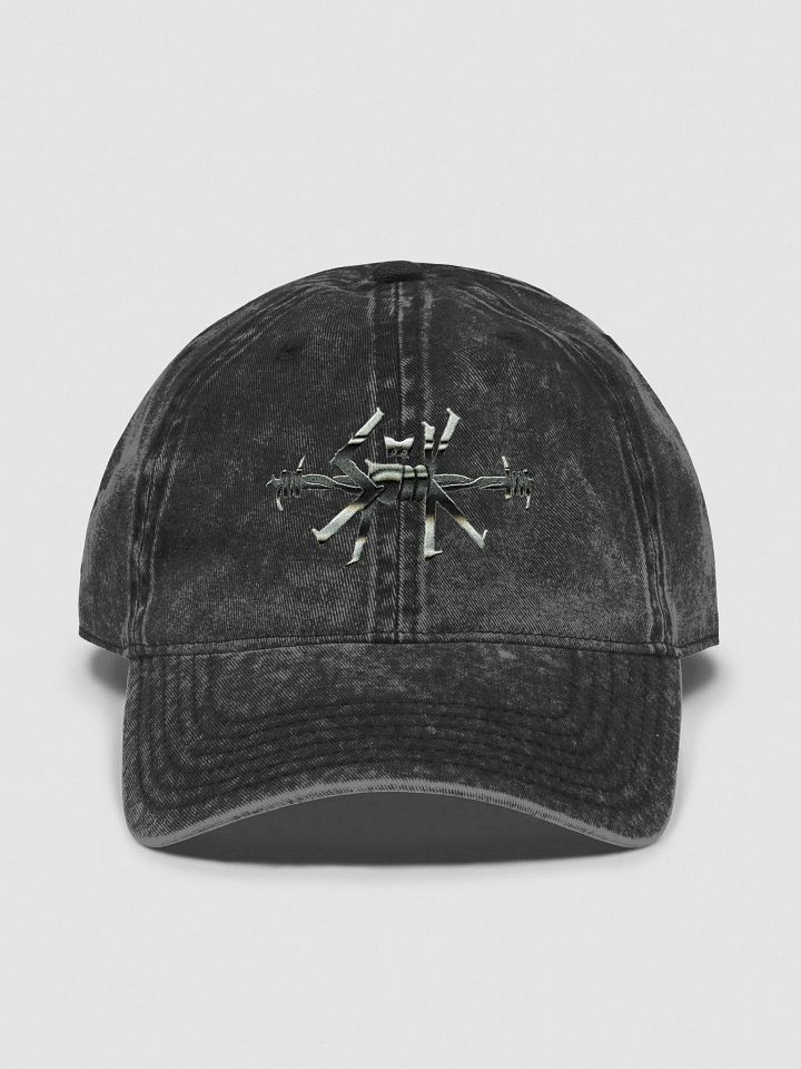 HARD&CORE FADED BLACK DENIM BARB WIRE LOGO product image (1)