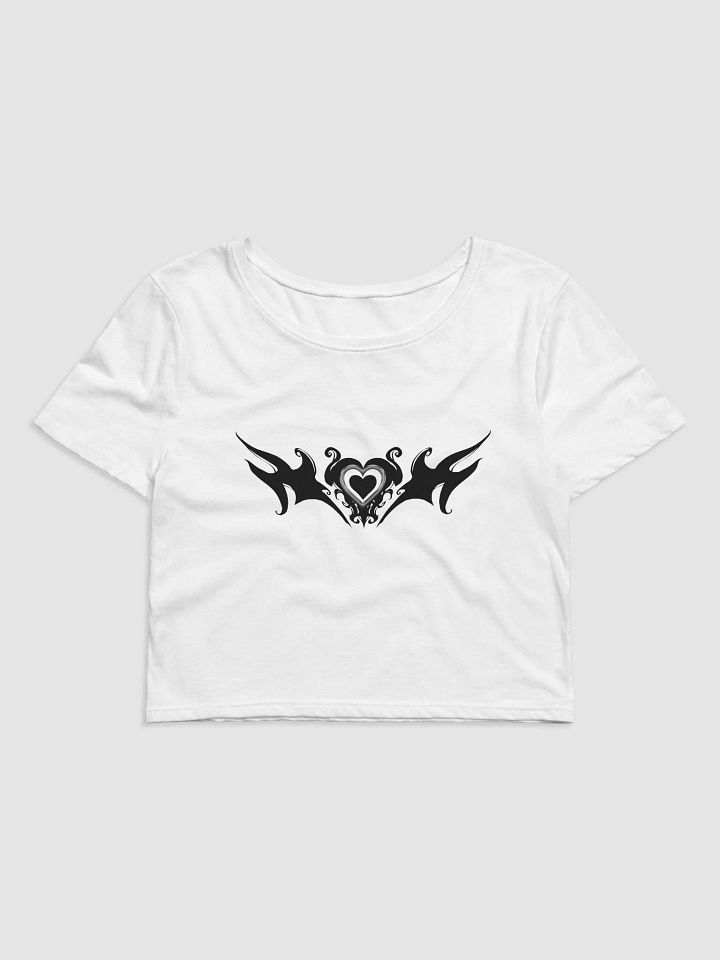 [MATCHING] cyber heart - white baby tee 𓆩🖤𓆪 product image (1)