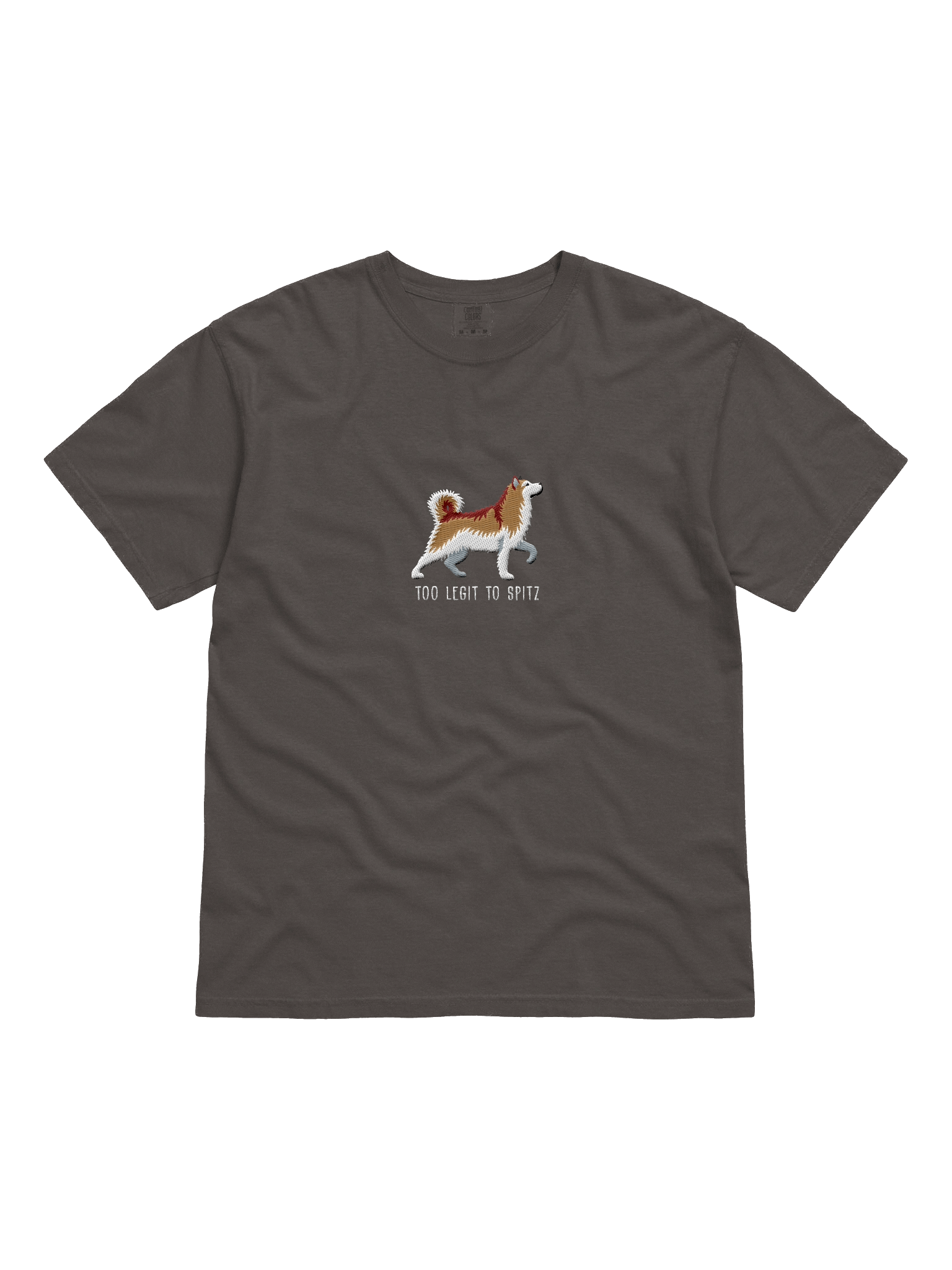 Too Legit to Spitz T-Shirt(Embroidered) of an Alaskan Malamute(Brown) product image (3)