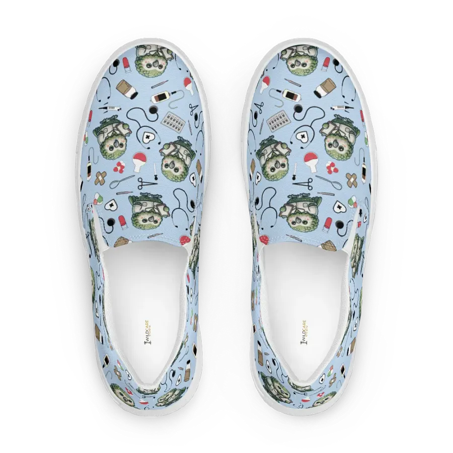 Cute Medical Kakapo Slip-On Canvas Shoes (Blue) product image (5)