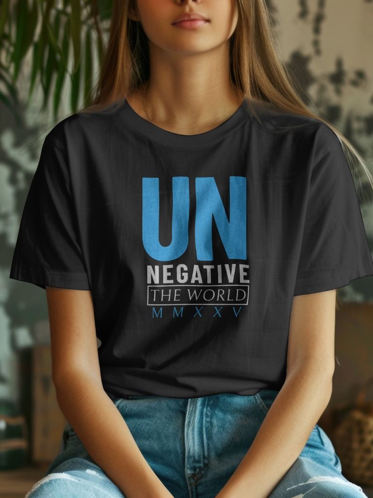 Un Negative the World MMXXV: Inspirational Positivity Statement T-Shirt product image (5)