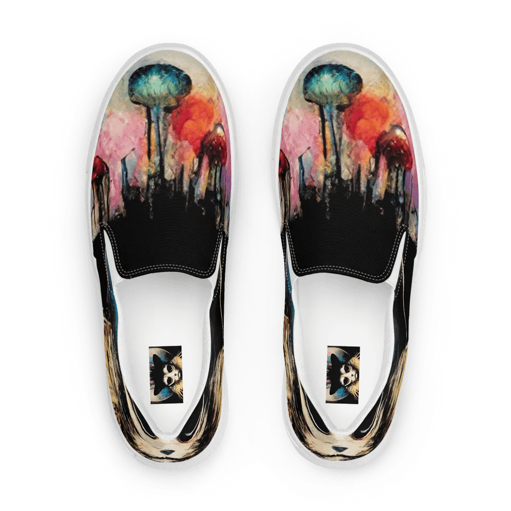 Whimsical Cat Dreams Women's premium canvas Slip On Shoes product image (1)