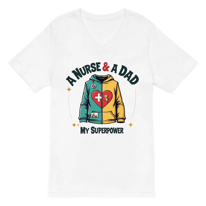 My Superpower Nurse & Dad V-Neck Tee product image (2)