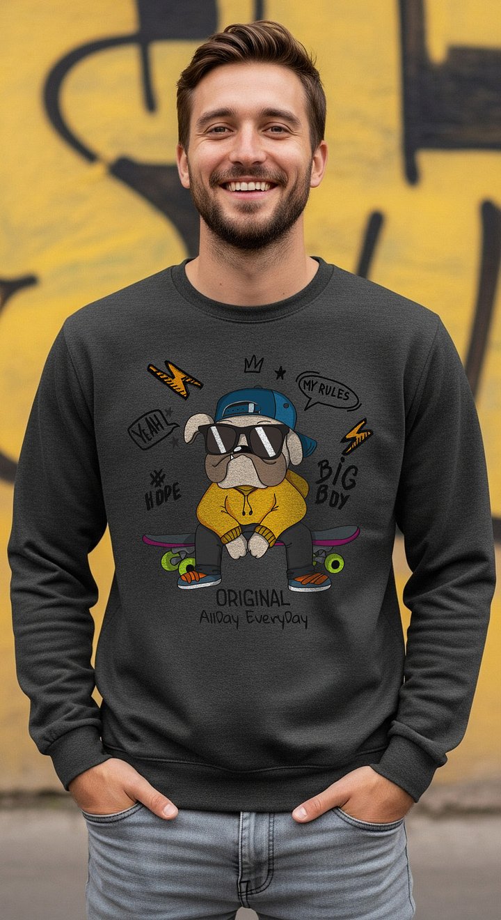 Crew Neck Sweatshirts Skater Dog Streetwear Graphic product image (1)