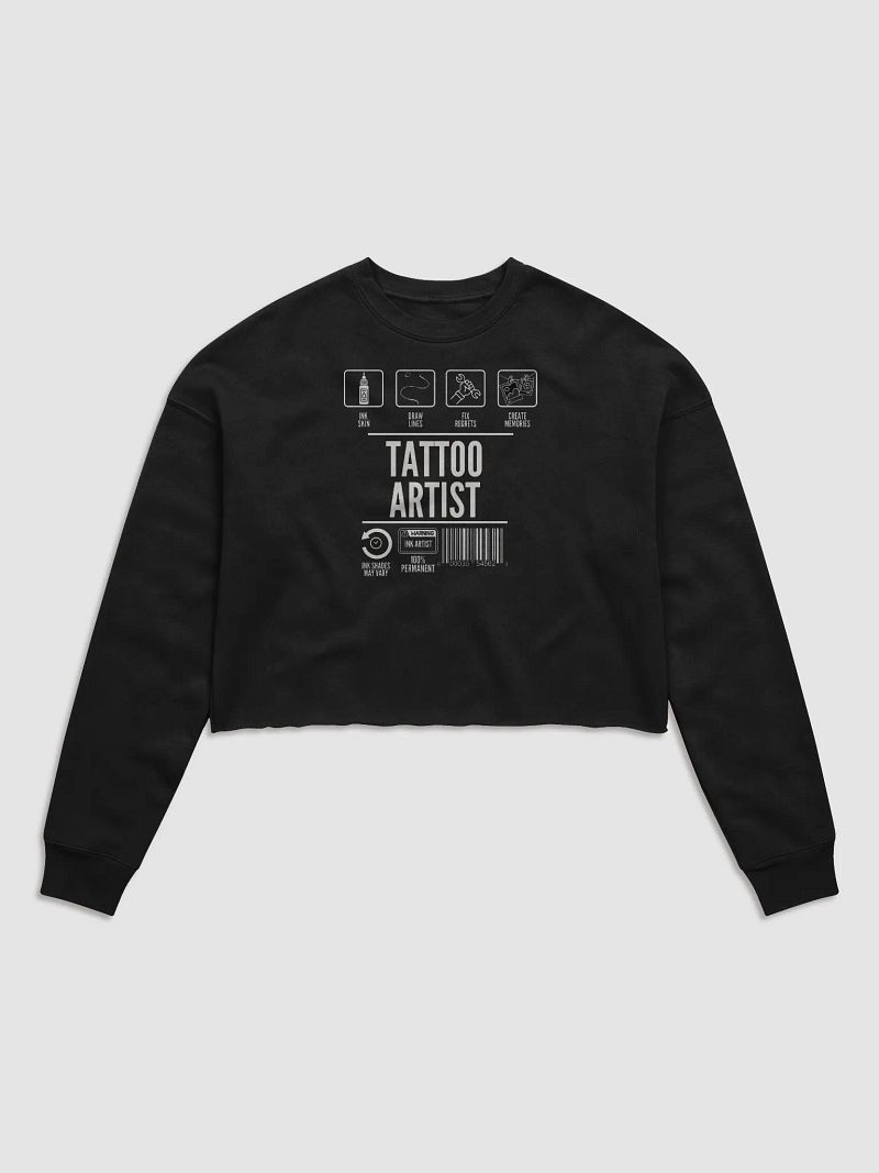 "Tattoo Artist Label" Cropped Sweater