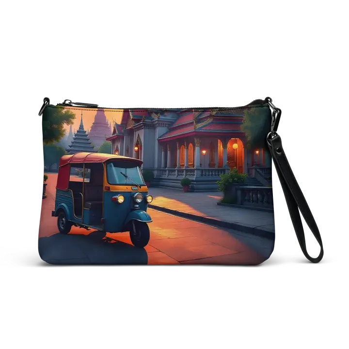 Tuk-Tuk at Sunset Near Thai Temple Crossbody Bag. product image (1)