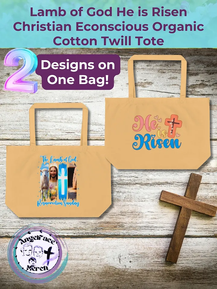 He is Risen Lamb of God Easter Econscious Organic Cotton Twill Tote product image (1)