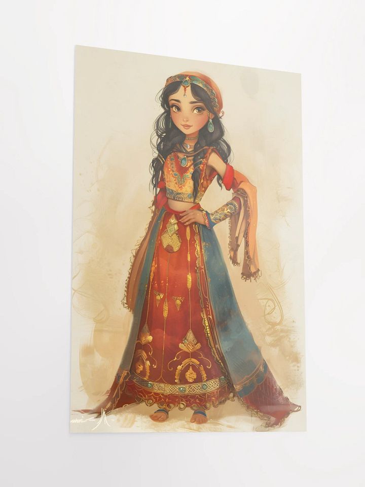 Elegant female character in vibrant traditional attire. product image (2)