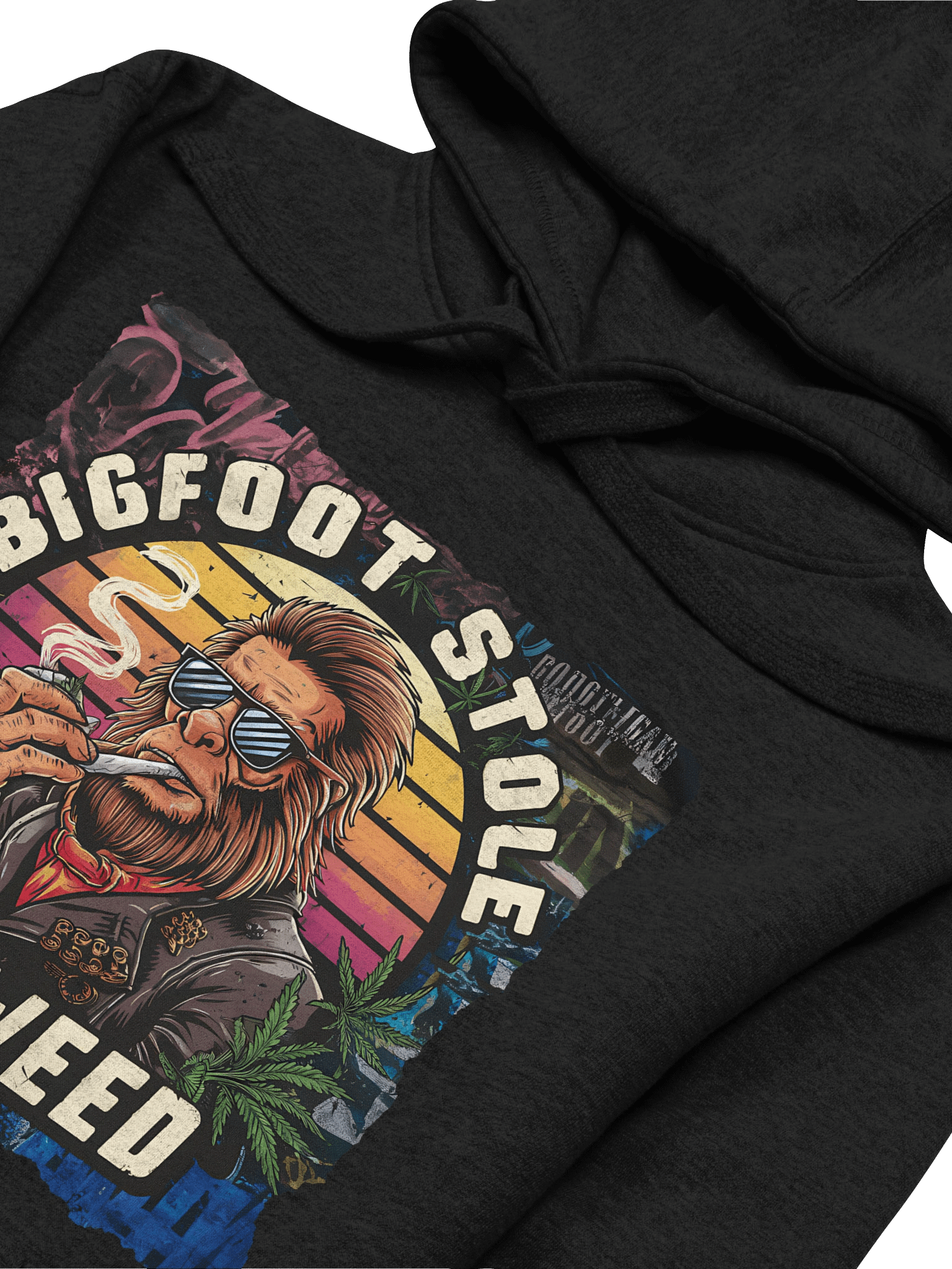 Sasquatch Sunset and Shades - BIGFOOT STOLE MY WEED - Premium Unisex Hoodie product image (2)