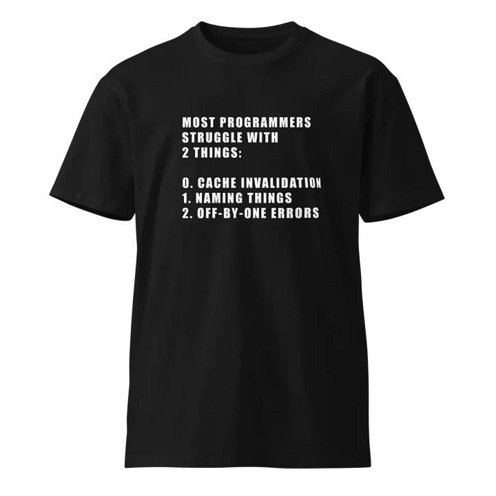 2 Hard Things in Computer Science Funny Programmers Unisex Premium T-Shirt product image (1)