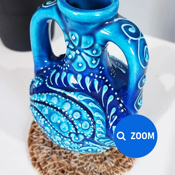 Ceramic turkuaz vase — handmade pottery, handmade ceramic, home decor, handmade gift, Turkish ceramic product image (2)