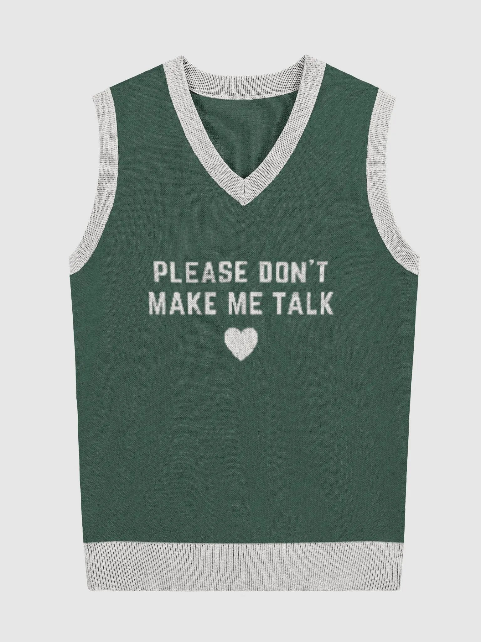 PLEASE DON'T MAKE ME TALK (pine and off-white) knitwear vest product image (1)