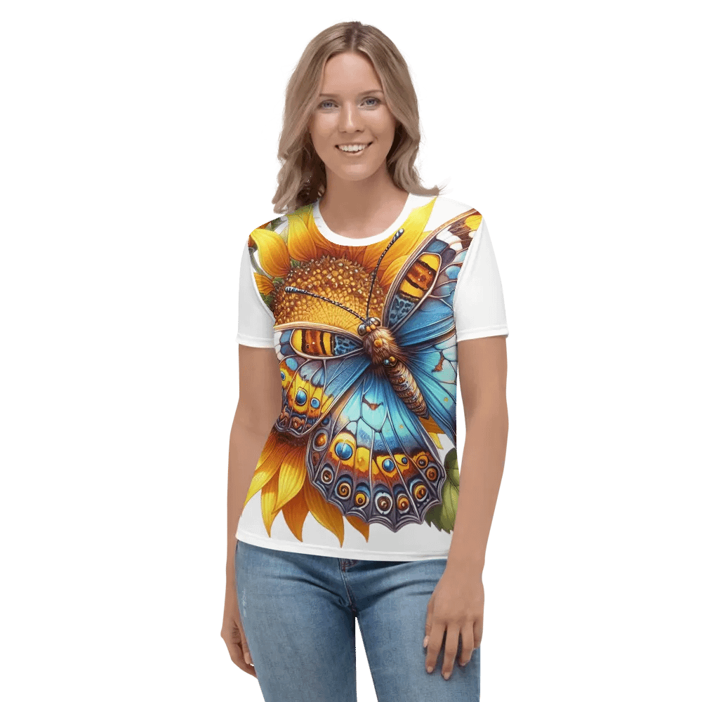 Butterfly Sunflower Bliss Women's All-Over Print Tee product image (1)