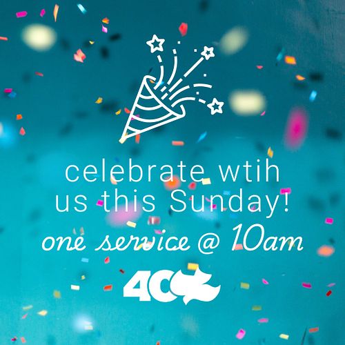 Remember! We're having ONE combined service this Sunday at 10am.

Spread the word!