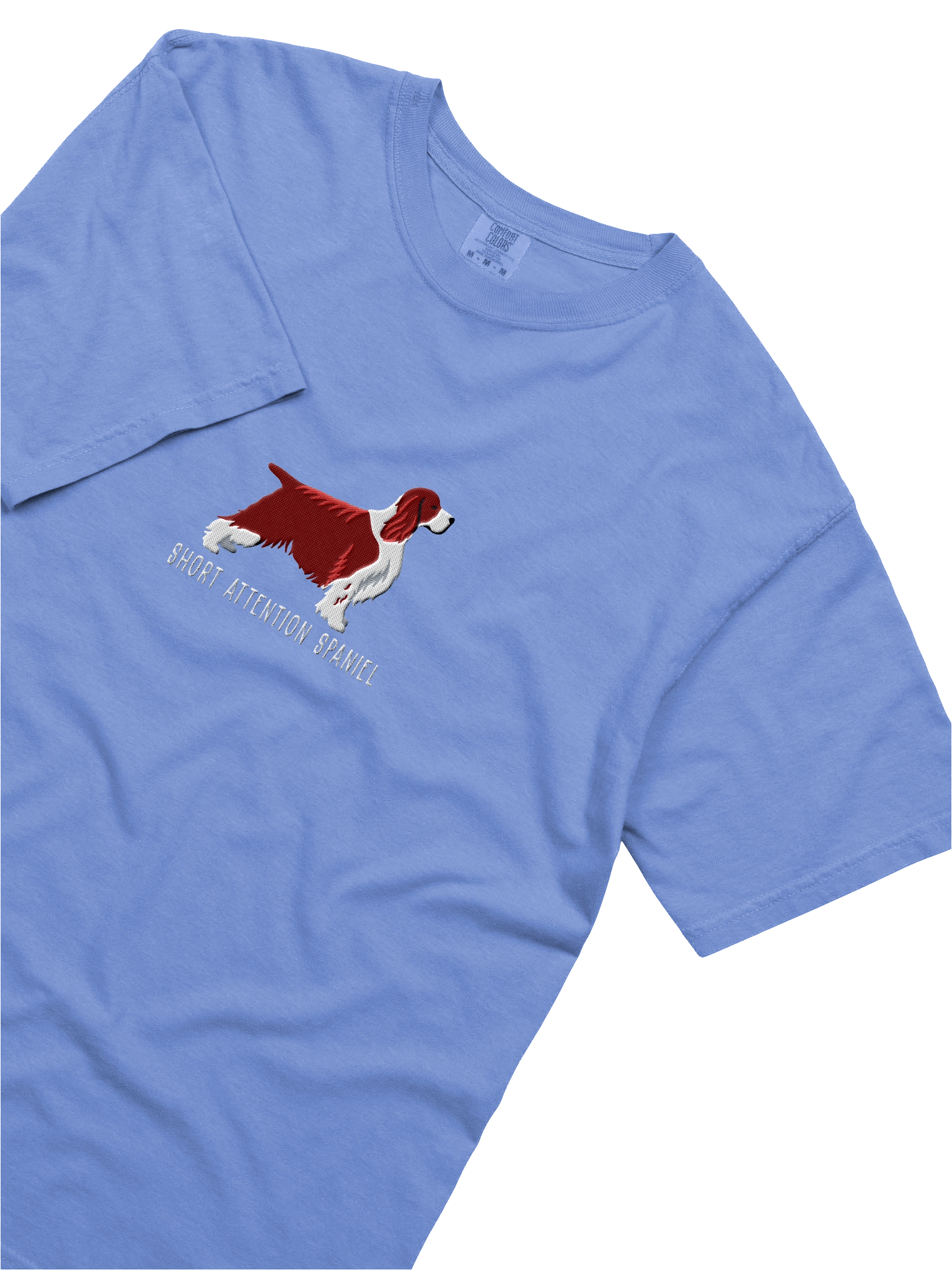 Short Attention Spaniel T-Shirt(Embroidered) of a Springer Spaniel(Liver, Show Type) product image (35)
