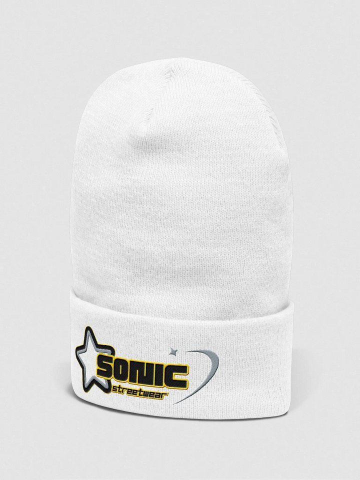 Sonic logo white beanie product image (2)