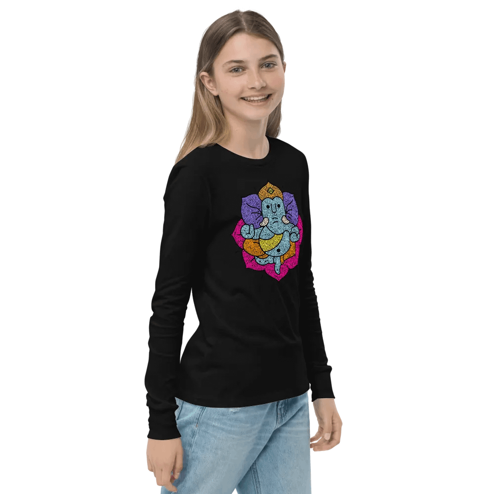 Ganesha Mosaic Lotus Tee: Vibrant Spiritual Art product image (4)