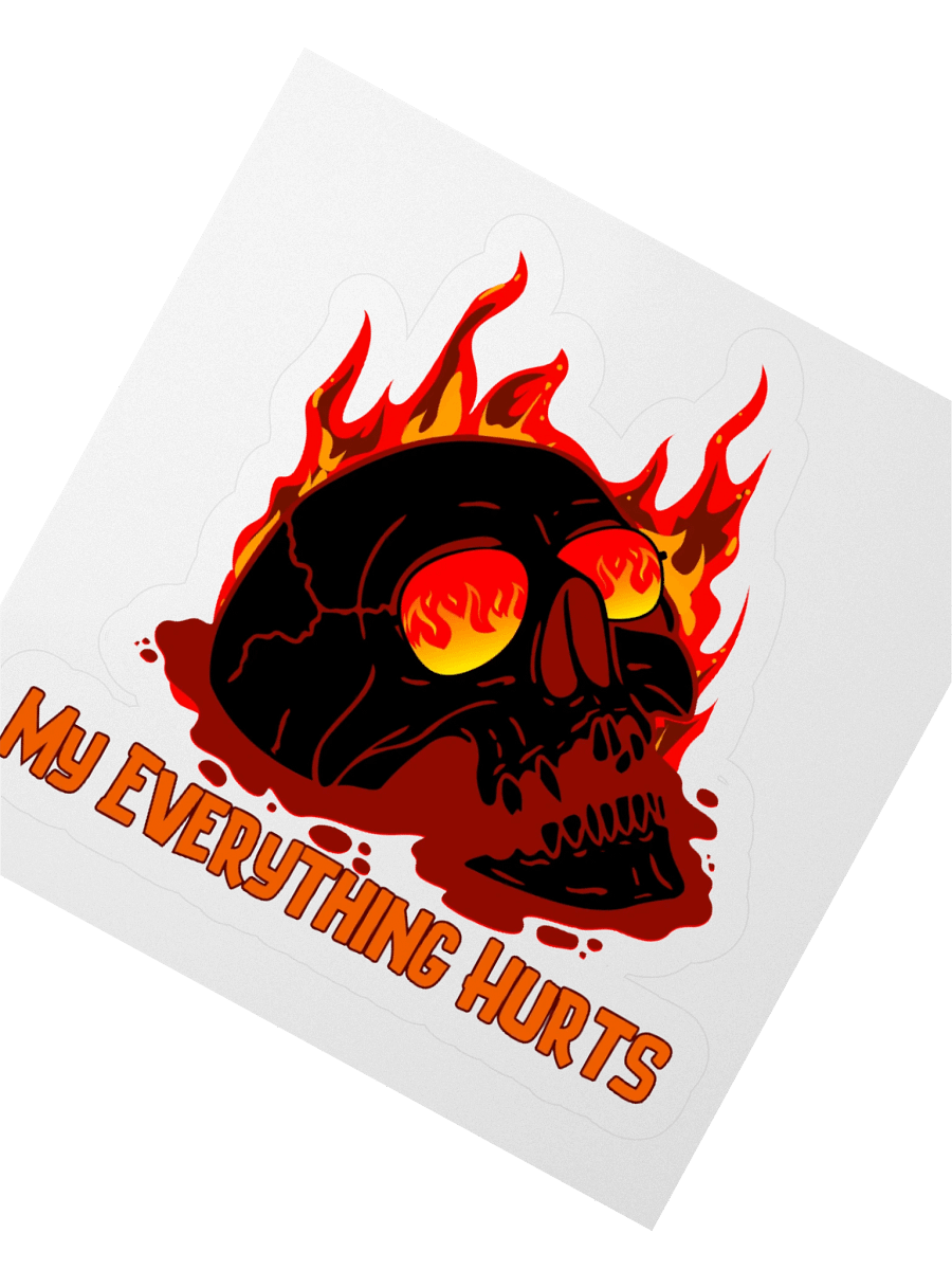 Small My Everything Hurts! Red Skull Sticker product image (3)