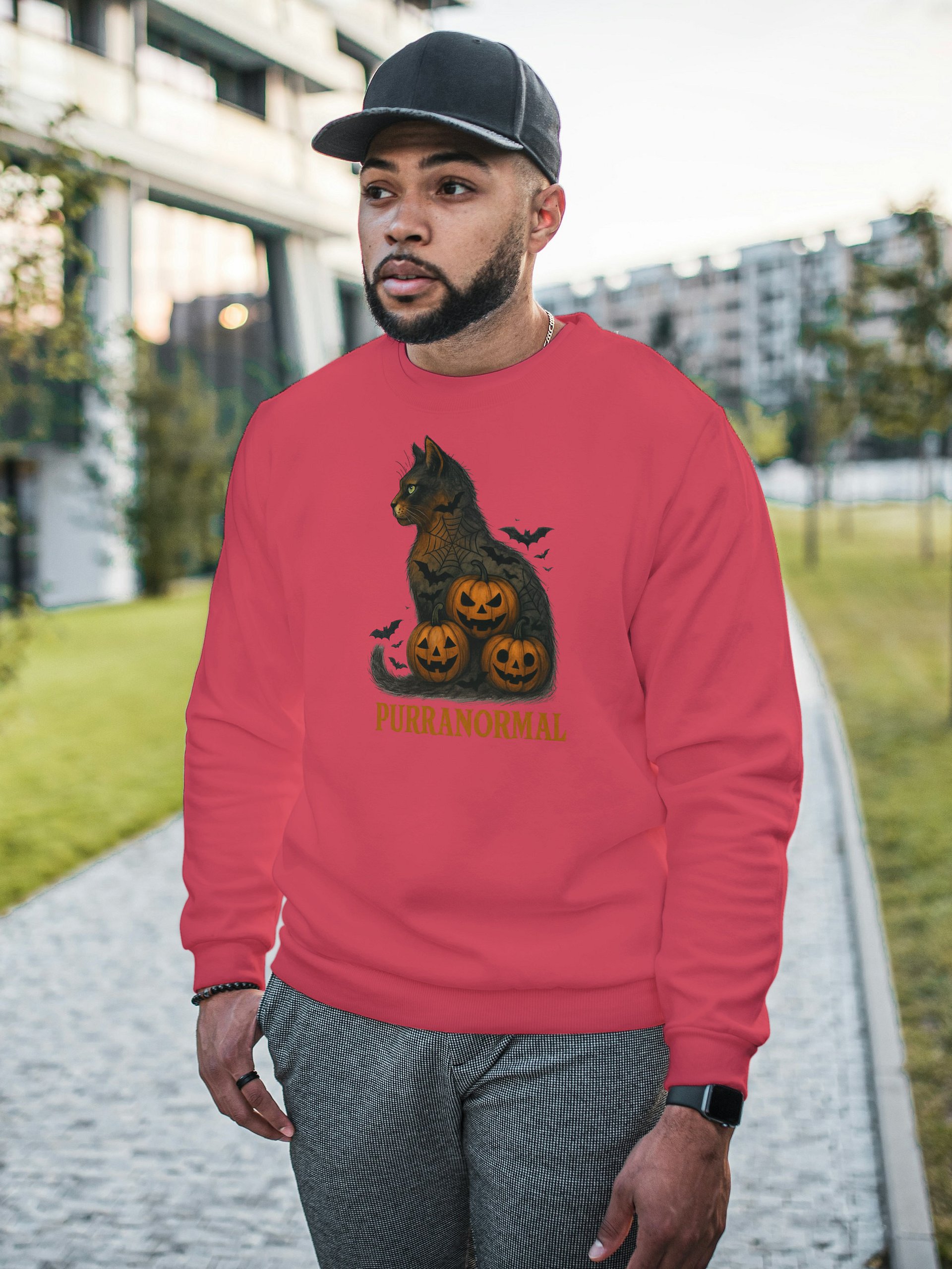 Purranormal Funny Cat Halloween Sweatshirt product image (37)
