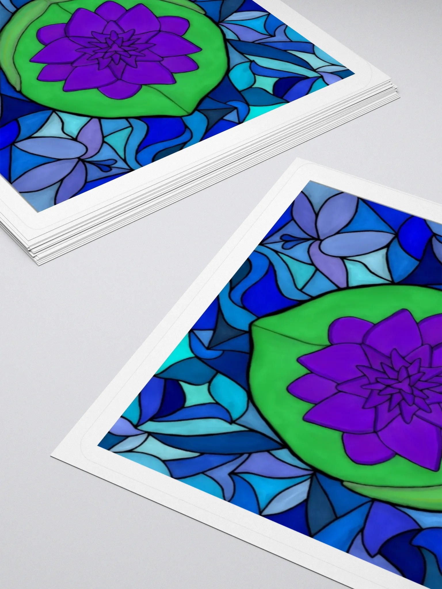 Purplish Blue Blooming Lilypad Kiss Cut Stickers product image (7)