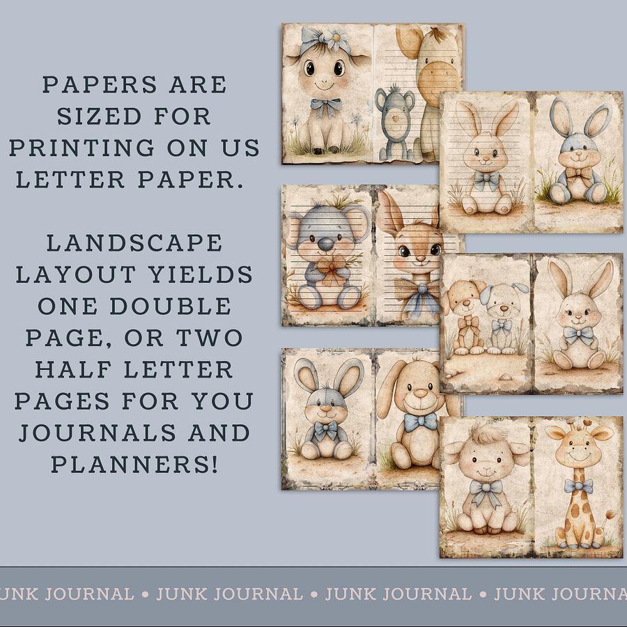 Nursery Animals - Printable Journal Pages V8 product image (3)