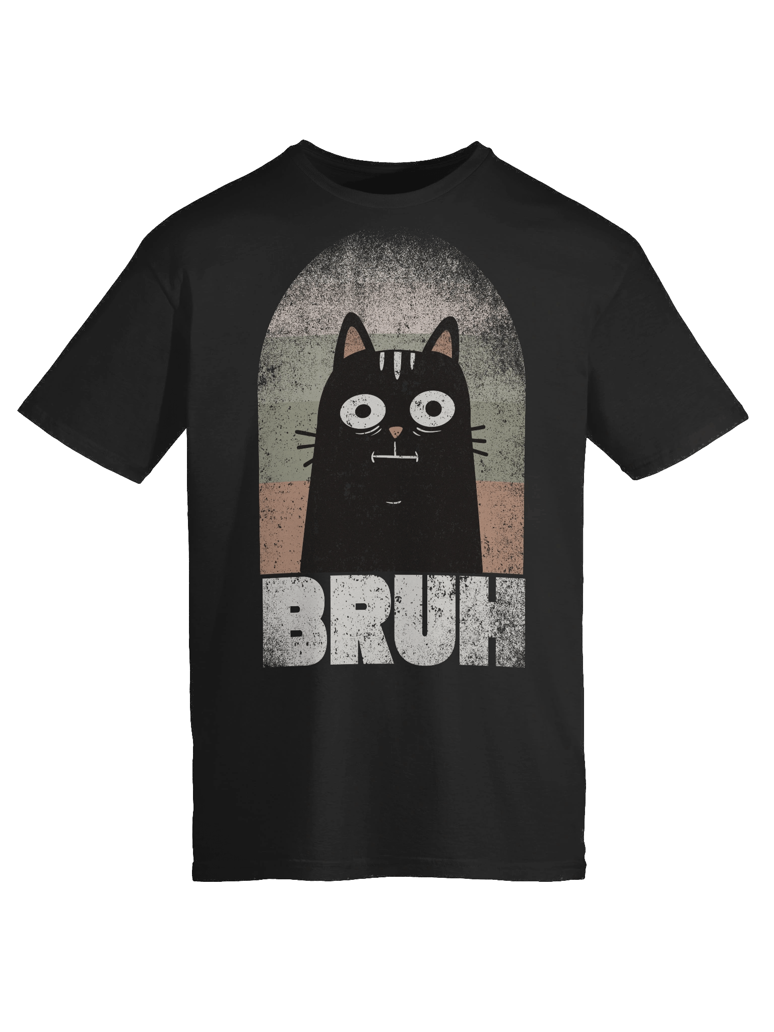BRUH Black Retro Cat T-Shirt product image (51)
