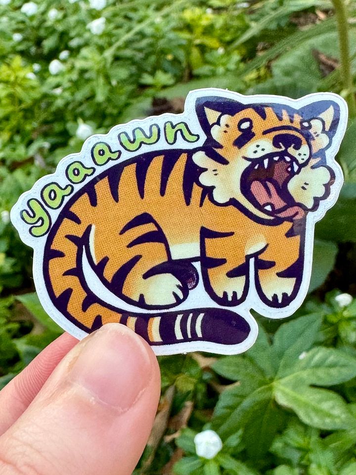 Yawning Tiger Sticker product image (1)