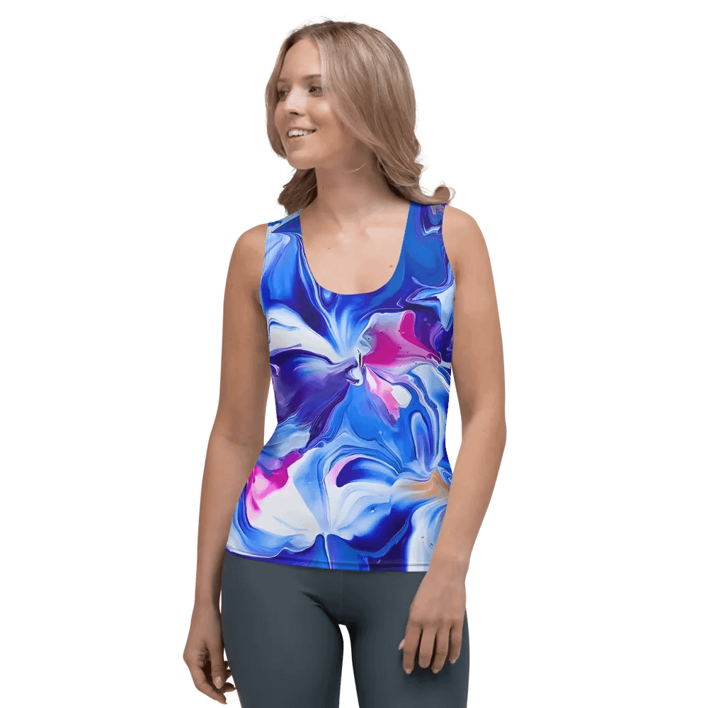 Ocean Blossoms Fluid Art Tank Top product image (1)