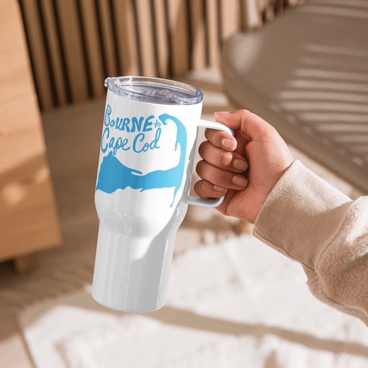 BOURNE to Cape Cod™ | Allcolor 267 | Stainless Steel Travel Mug with Handle | Insulated, Spill-Proof, Coastal Adventure Style | Blue Logo product image (2)