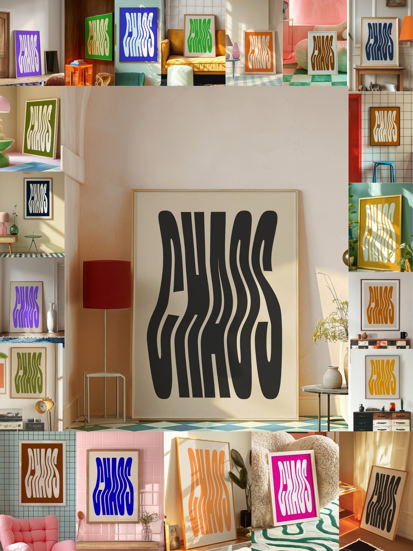 CHAOS Poster Wavy Print Large Printable Aesthetic Room Decor product image (6)