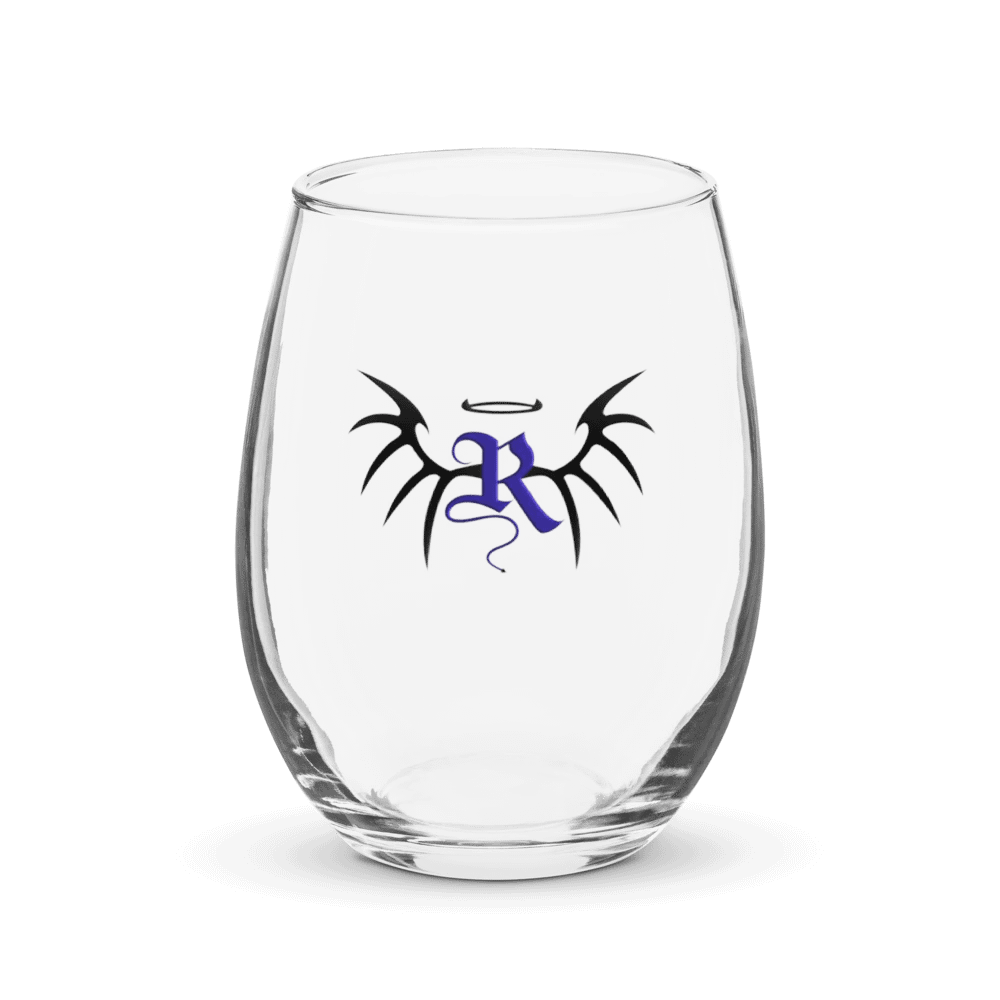 RafaZafar Logo Stemless Wineglass (blue) product image (1)