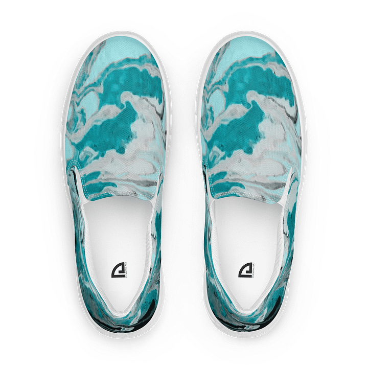Fluid Turquoise Art Canvas Shoes product image (1)