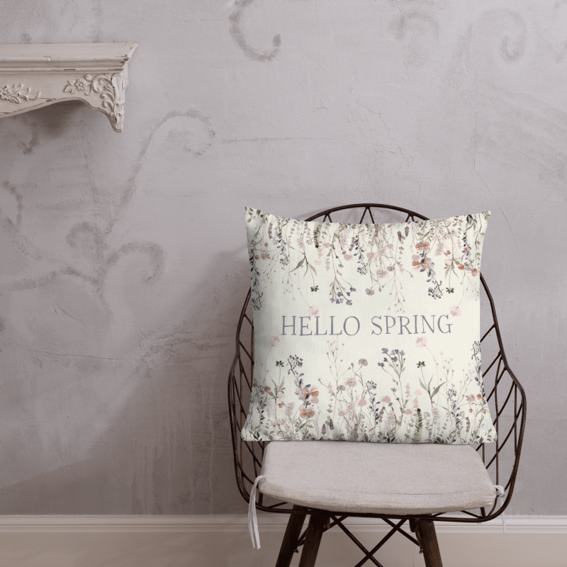 HELLO SPRING & Wildflowers Pillow in three sizes - Premium Pillow - Frühlingskissen mit Blumendruck product image (6)