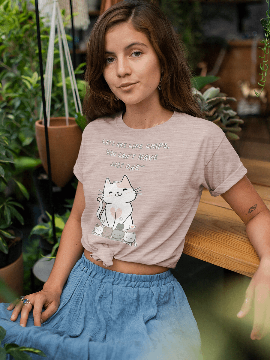 Cats Are Like Chips Soft Unisex T-Shirt product image (1)